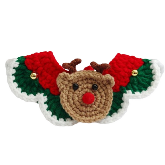 PetAffairs Santa Claus Elk Pattern Christmas Wool Collar