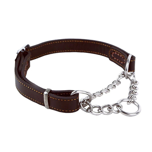 PetAffairs Superior Leather Martingale Dog Collar