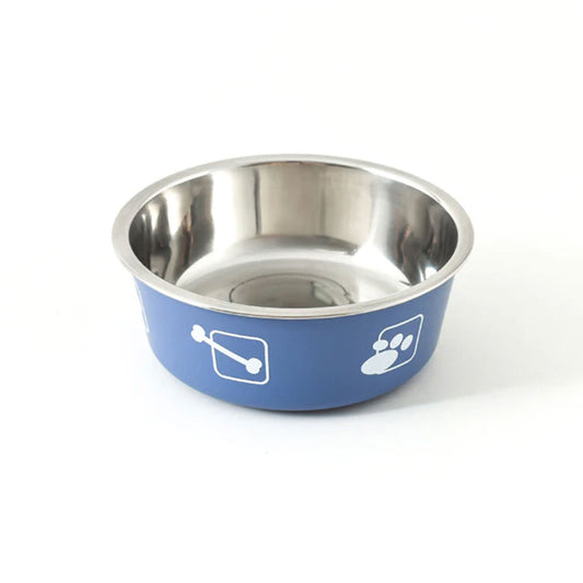 PetAffairs Silicone Bottom Dog Bowl with Paw Print Design