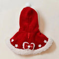 PetAffairs Lamb Fleece Coat with Bowknot Christmas Cloak