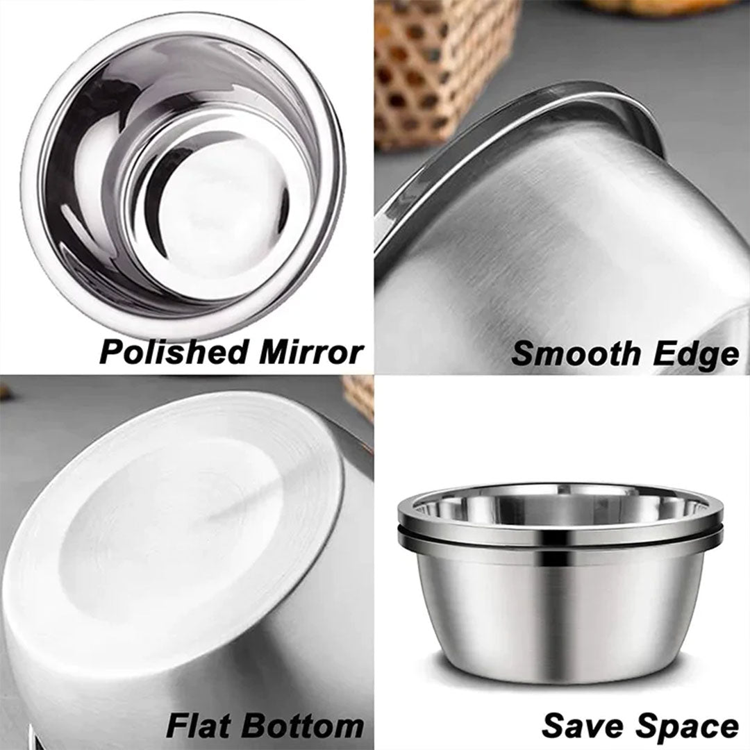 PetAffairs Smooth Edge Stable Bottom Stainless Steel Pet Bowls