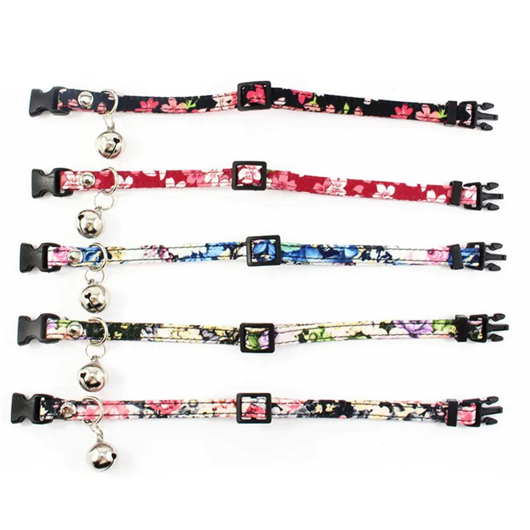 Floral Collar for Small Dogs with Bell Fashion Dog Collar