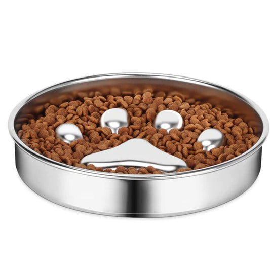 PetAffairs Slow Eating Stainless Steel Dog Bowl for Safe Feeding