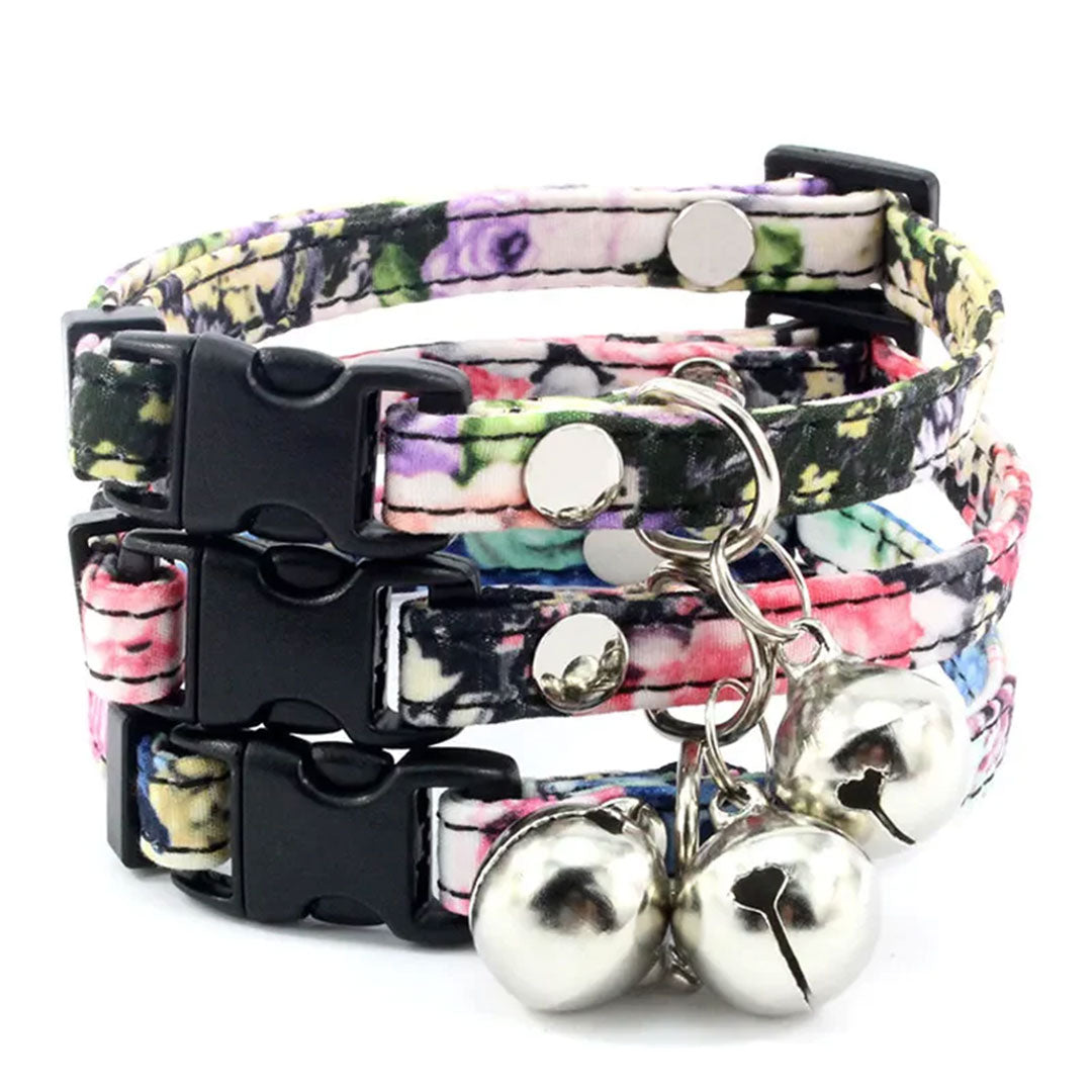 Floral Collar for Small Dogs with Bell Fashion Dog Collar