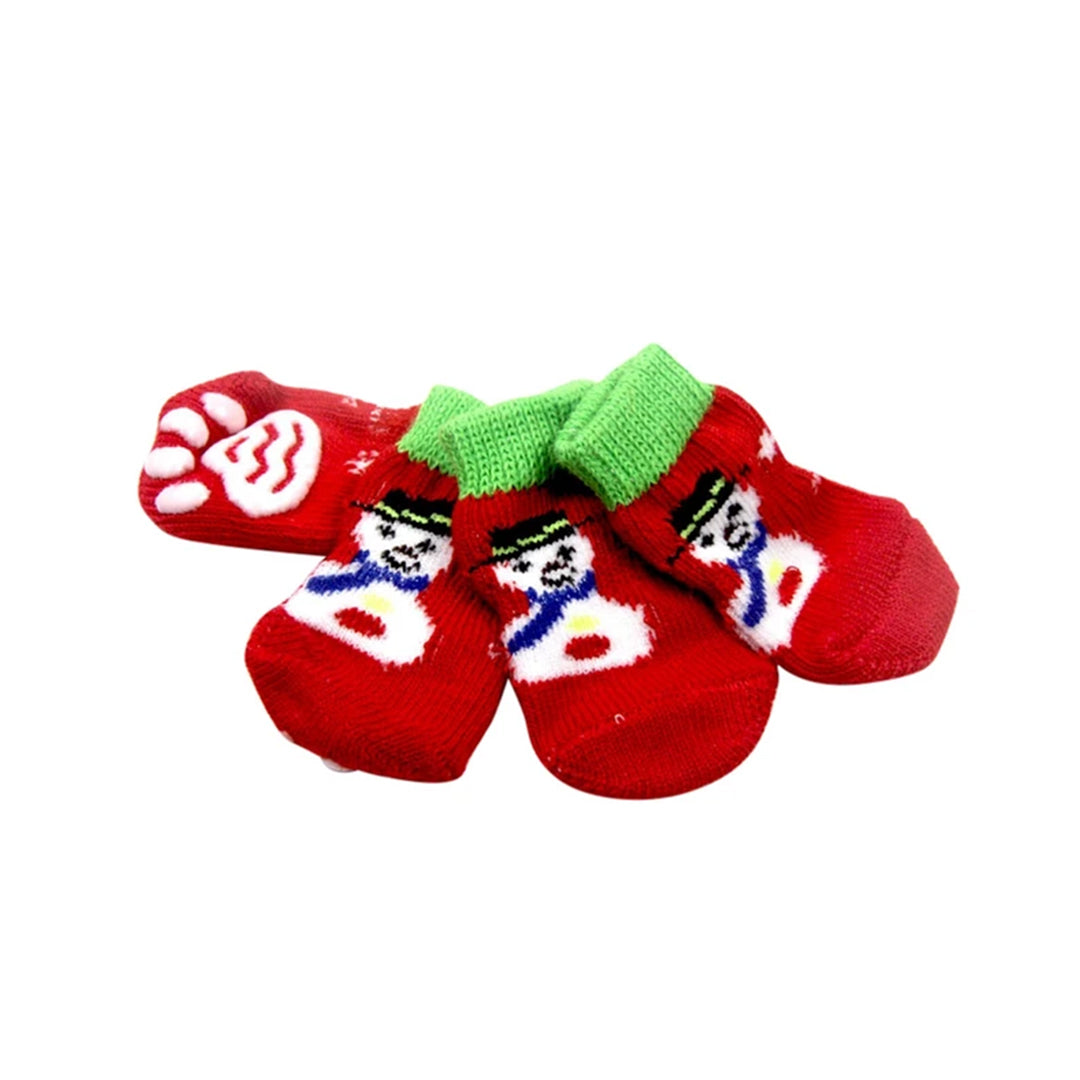 PetAffairs 4pcs Christmas Winter Pet Socks