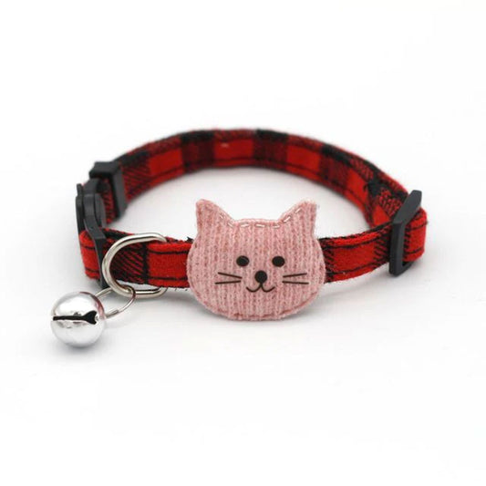 Safe Checkered Pet Collar with Bell