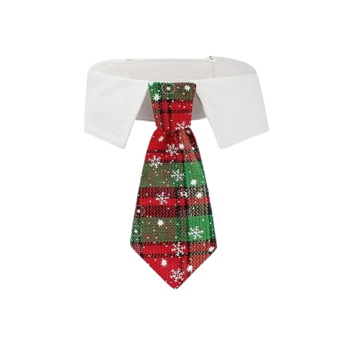 PetAffairs Christmas Red Plaid Elegant Bow Collars