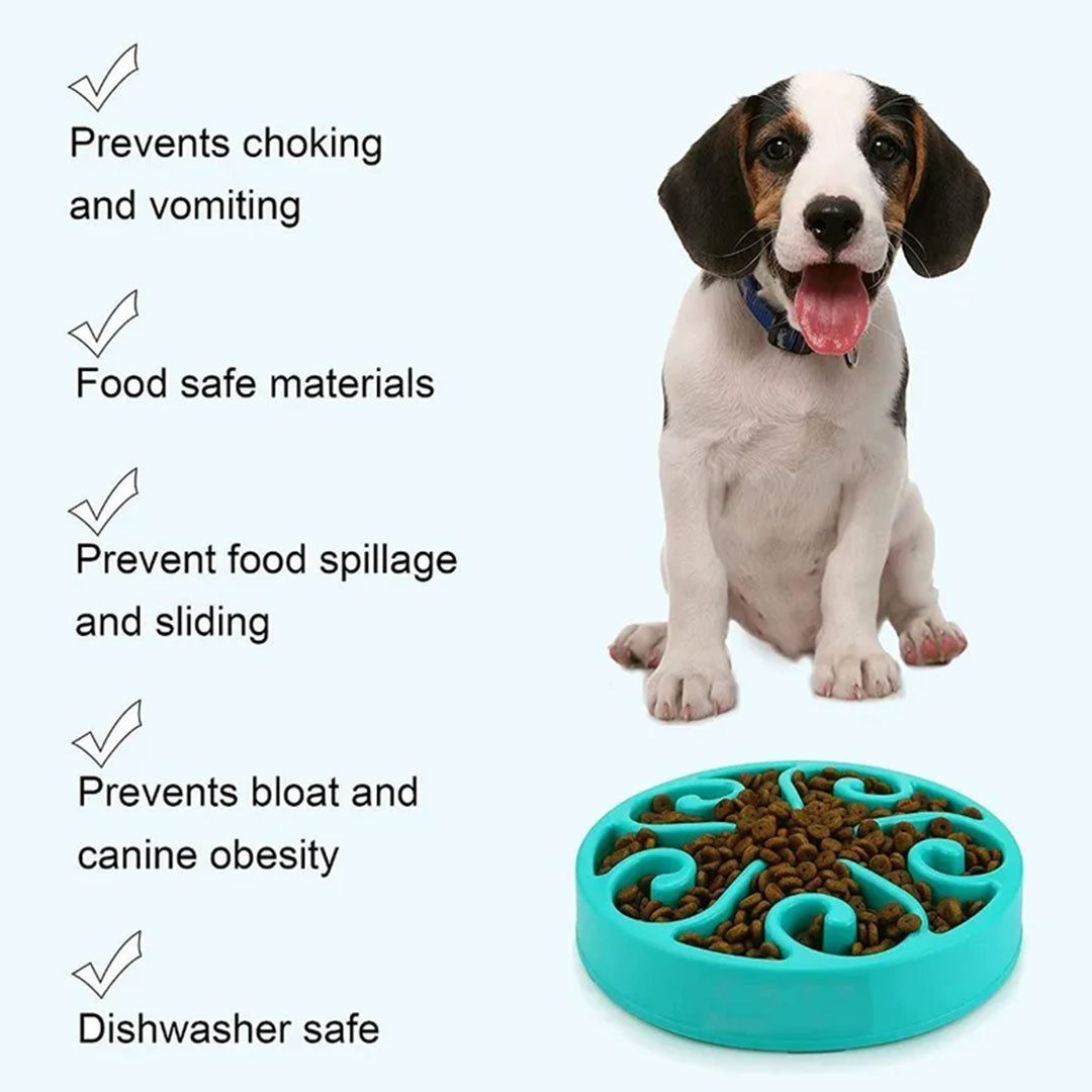 PetAffairs Nontoxic Interactive Slow Feeder Pet Bowl with Non-Slip Design