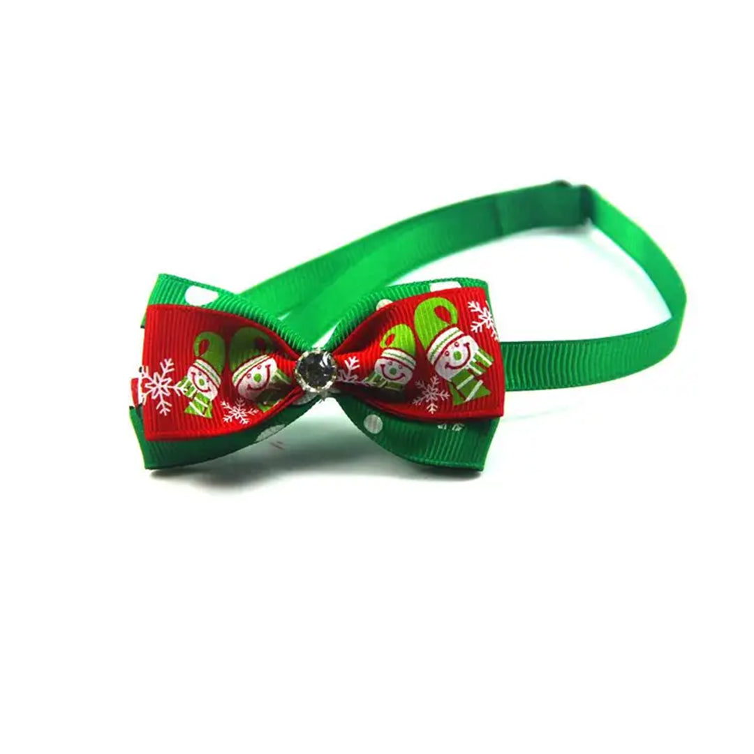 PetAffairs Adjustable Bow Tie Neck Strap Christmas Pet Collar