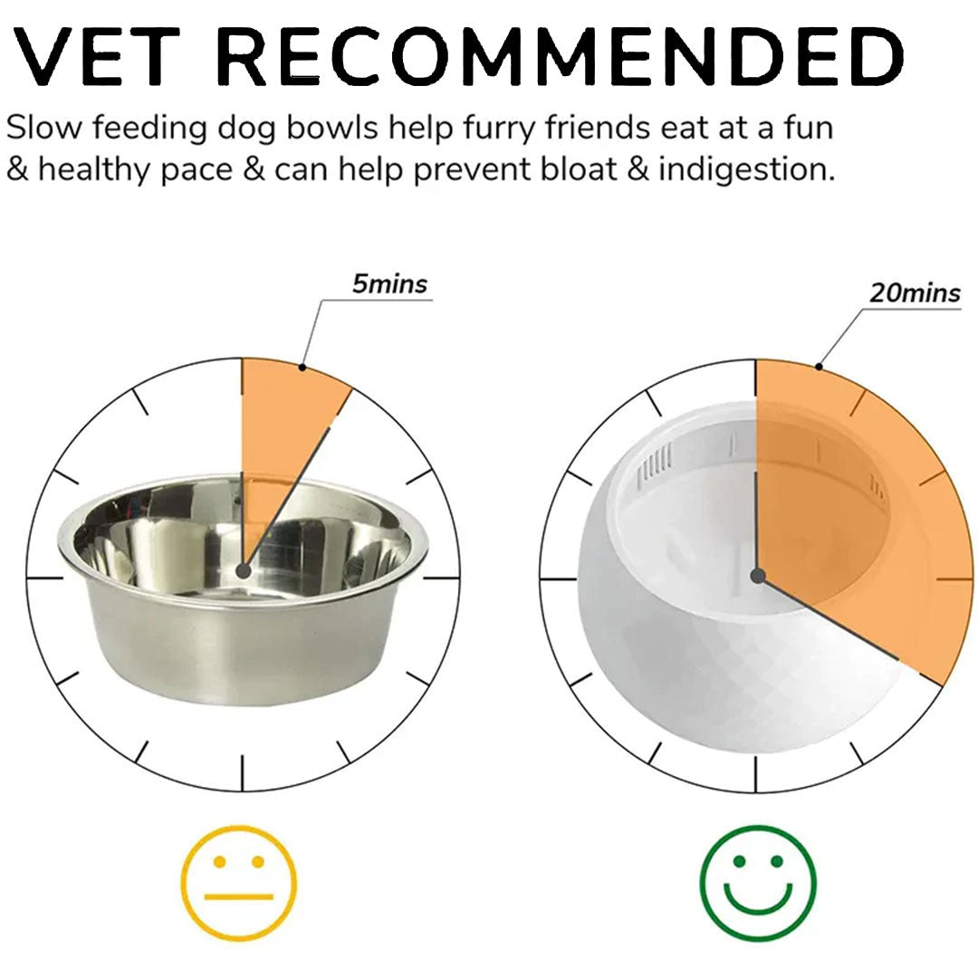 PetAffairs No-Spill Slow Feeder Dog Bowl: Anti-Choking