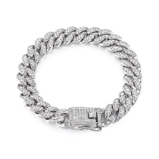 PetAffairs Diamond Encrusted Chain Dog Collar