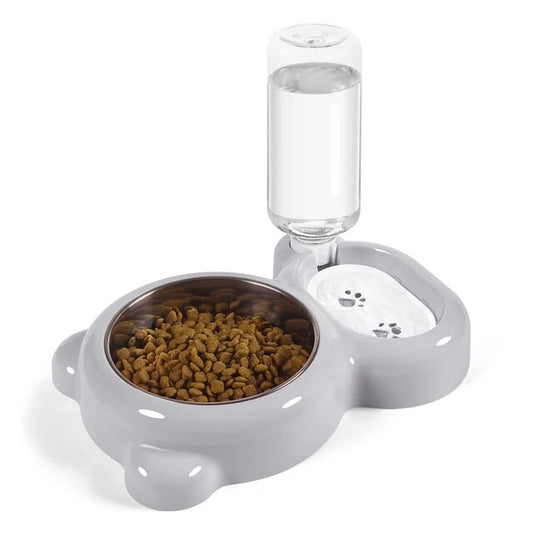 PetAffairs Automatic Double Pet Bowls with Stainless Steel Water Bowl