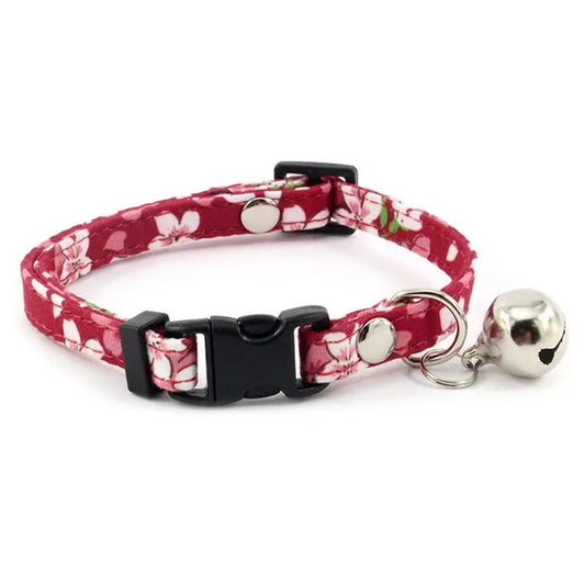 Floral Collar for Small Dogs with Bell Fashion Dog Collar