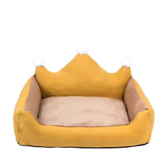 PetAffairs Washable And Soft Plush Crown Pet Bed