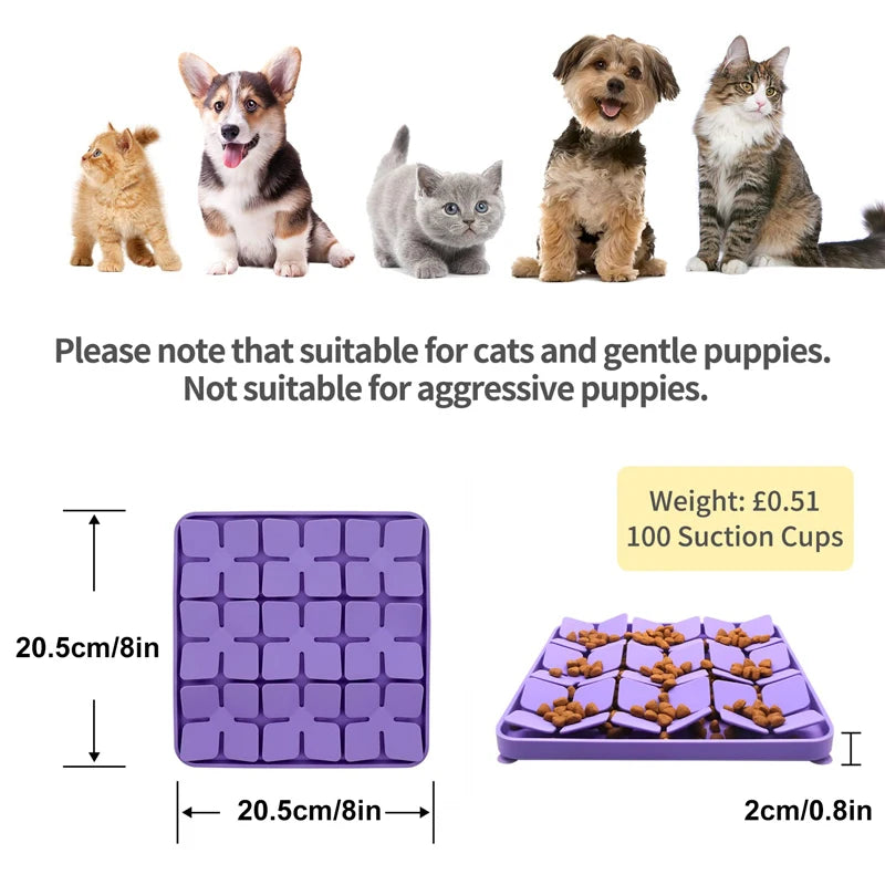 PetAffairs Silicone Puzzle Dog Bowl with Anti-Slip Mat