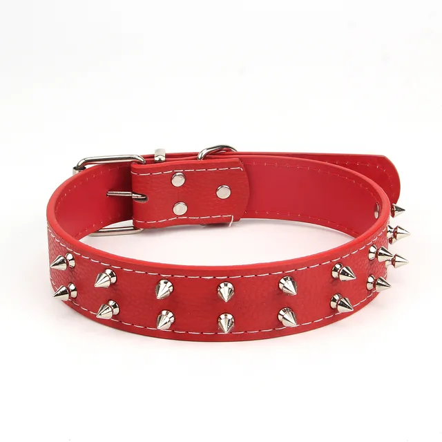 PetAffairs Fierce Spiked and Studded Leather Dog Collar