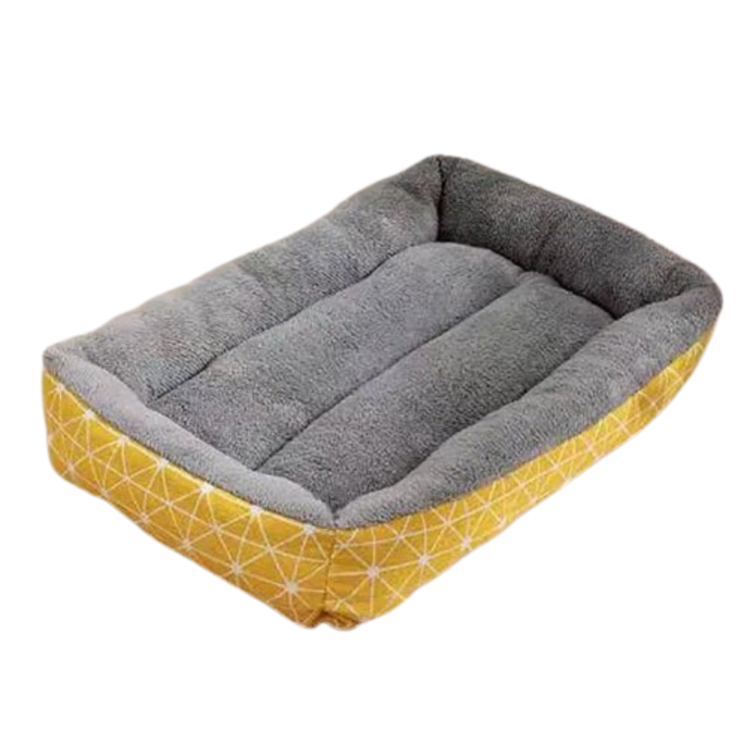 PetAffairs Waterproof and Cozy Soft Plush Square Pet Bed