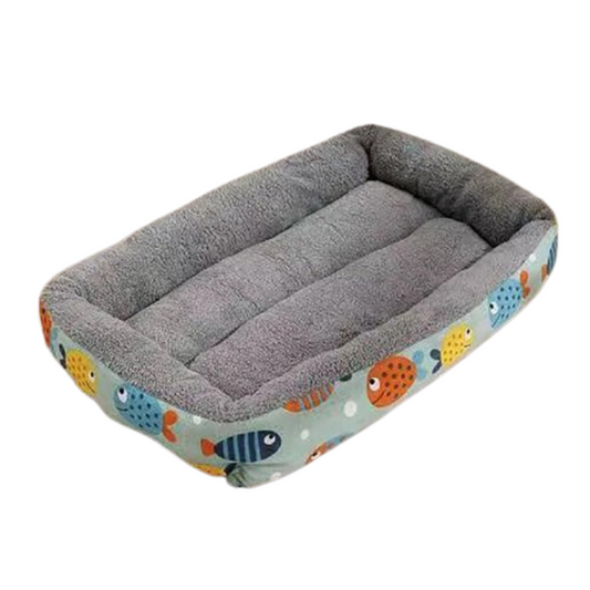 PetAffairs Waterproof and Cozy Soft Plush Square Pet Bed