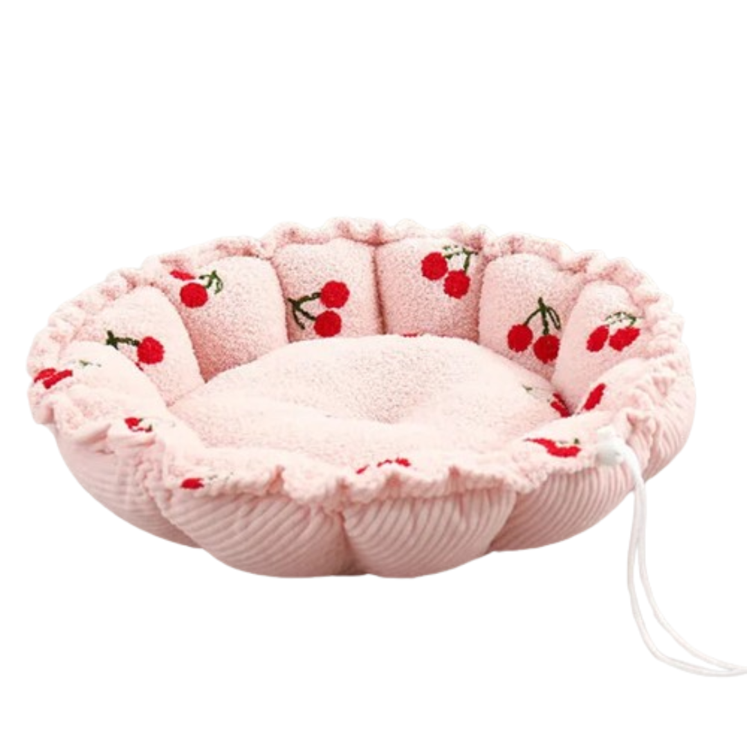PetAffairs Soft Plush Cushion Adjustable Round Pet Bed