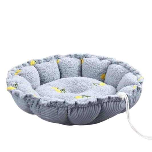 PetAffairs Soft Plush Cushion Adjustable Round Pet Bed