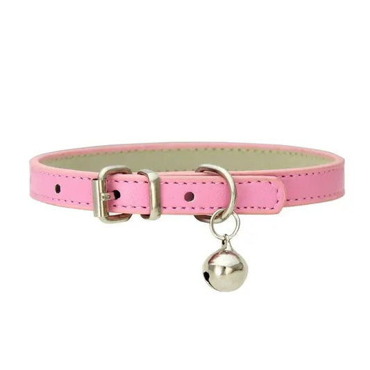 PetAffairs Soft PU Leather Pet Collar with Bell