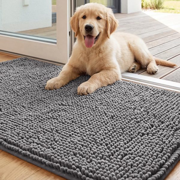 Muddy paw microfiber door mat