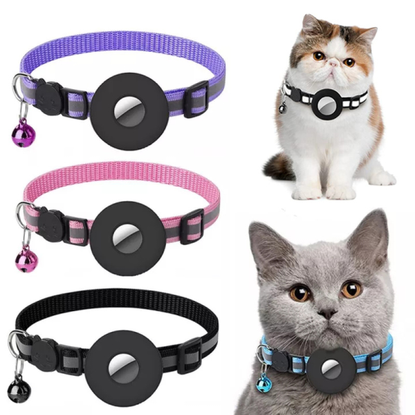 Breakaway cat collar with AirTag holder