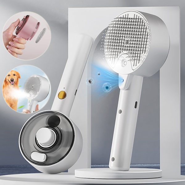 Steam spray grooming brush