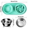 Premium Stainless Steel Slow Feeder Bowl with Silicone Mat